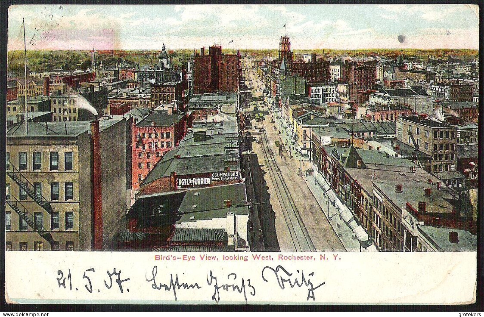 USA Scott 329 Imperforate At Top On Postcard ROCHESTER 1907 Cancelled BOSTON - Storia Postale