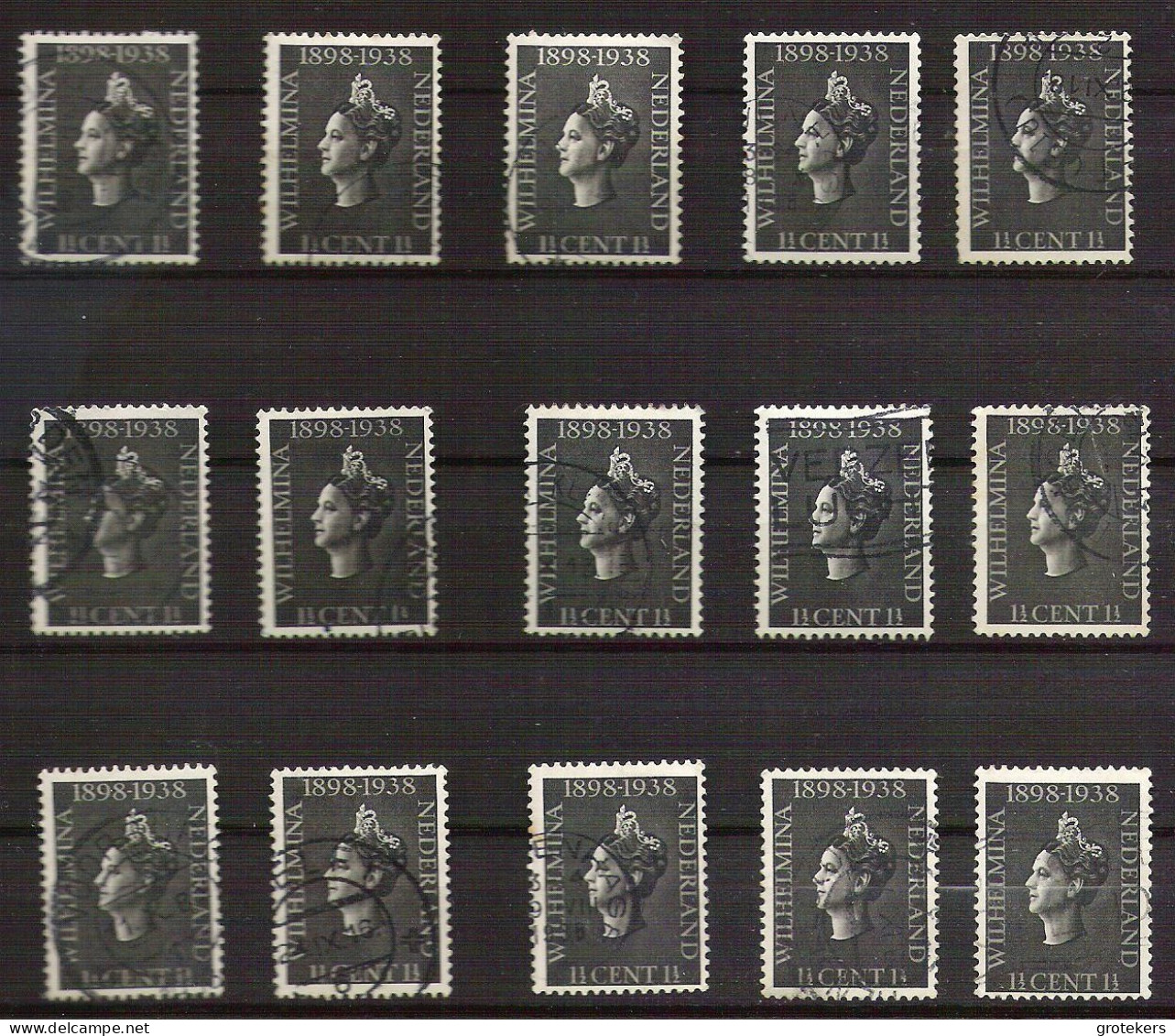 NEDERLAND NVPH 310/312 (15x) Gestempeld à < 5 % - Used Stamps