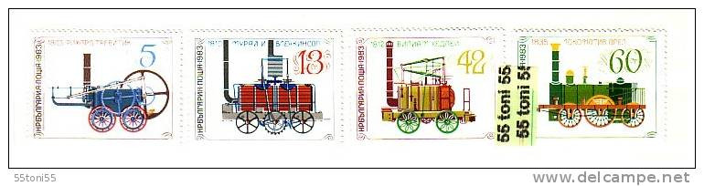 1983 Transport OLDS LOCOMOTIVE    4v.-MNH  BULGARIA / Bulgarie - Unused Stamps