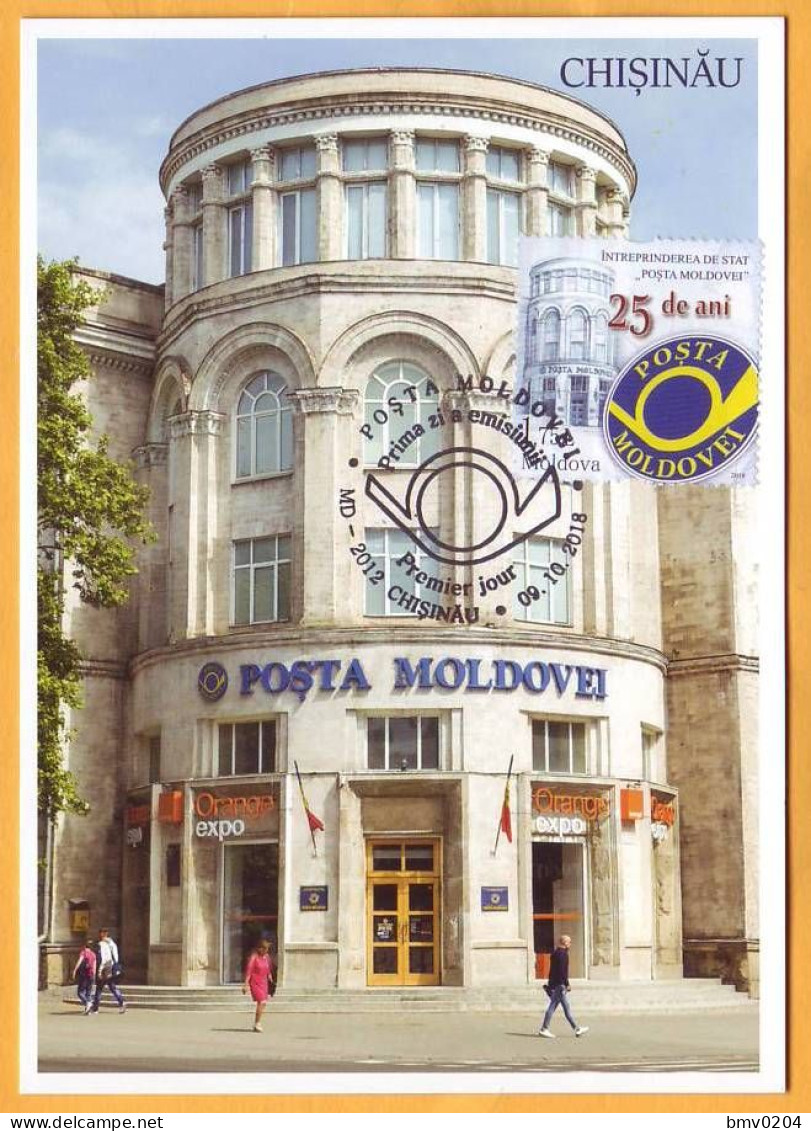2018 Moldova Moldavie Moldau Maxicard  25 Years. Anniversary "Posta Moldovei" - Posta