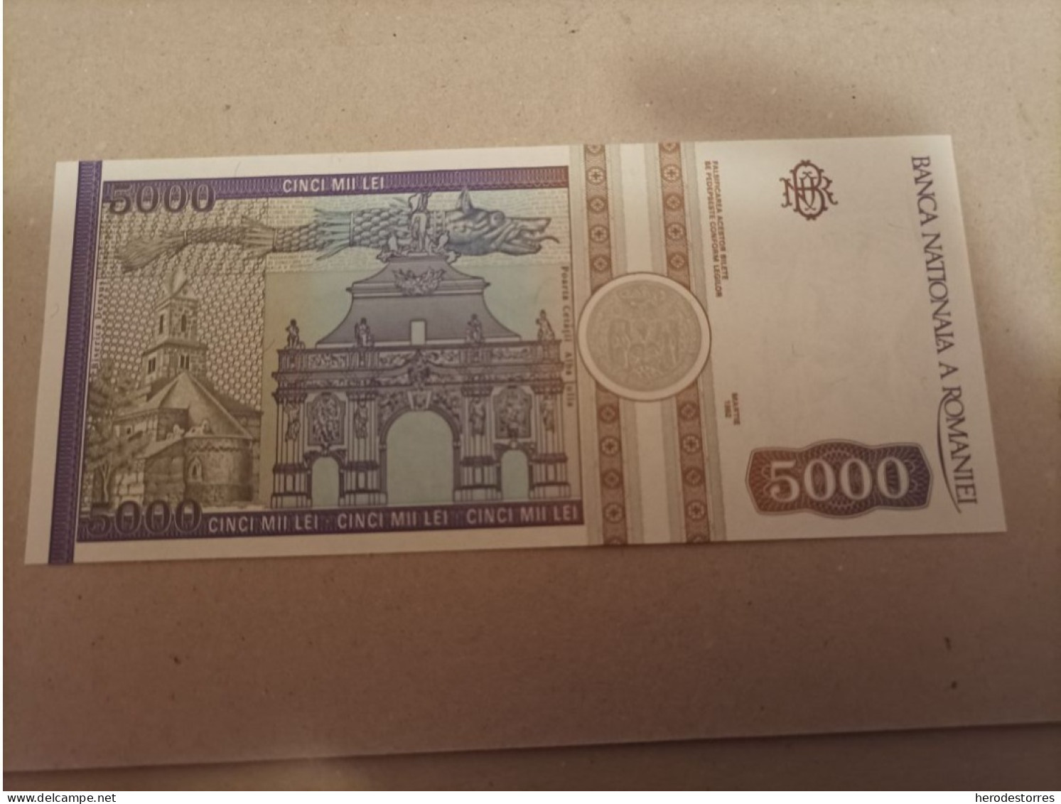 Billete De Rumania De 5000 Lei, Año 1992, Nº Bajisimo 000927, UNC - Roumanie