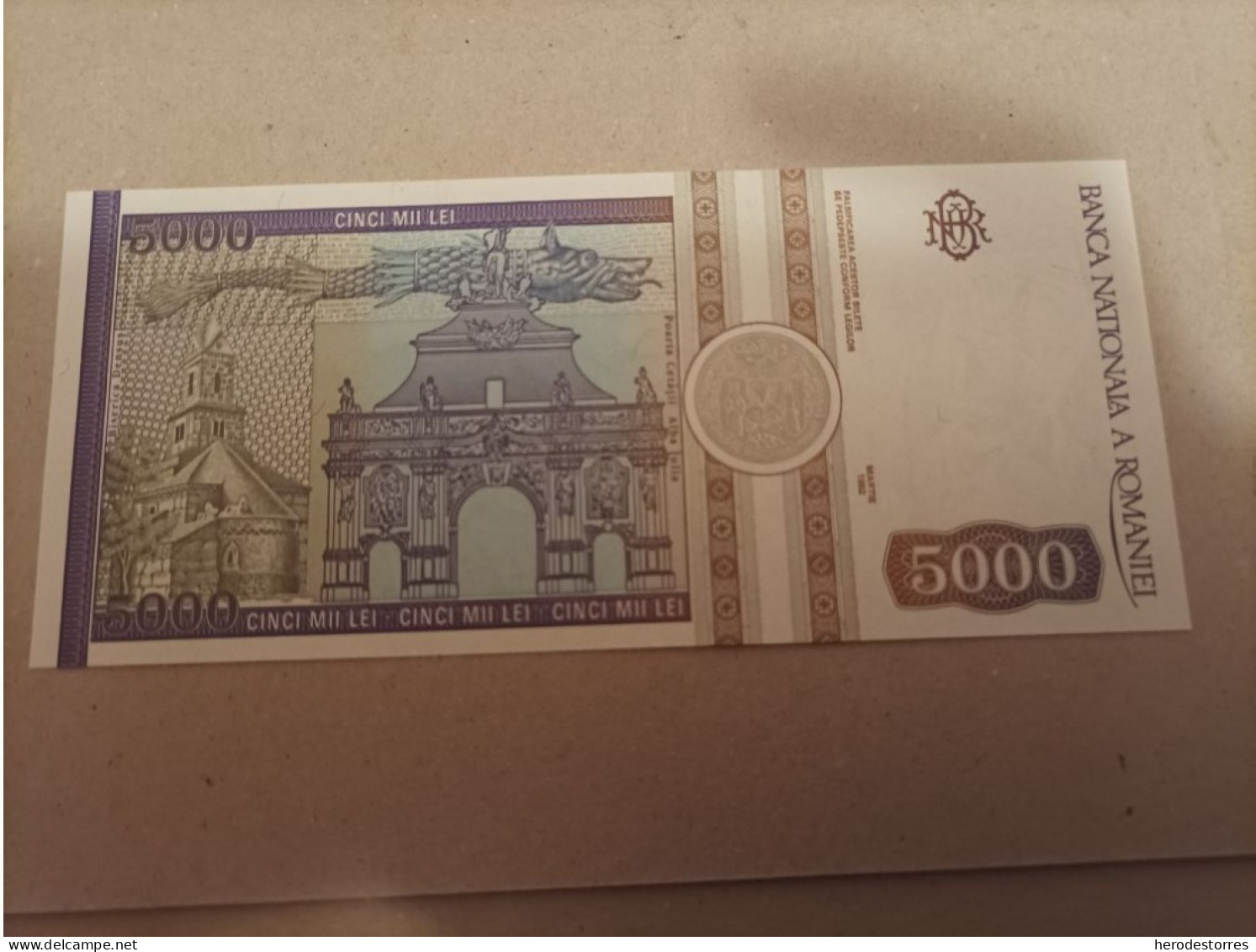 Billete De Rumania De 5000 Lei, Año 1992, Nº Bajisimo 000927, UNC - Romania