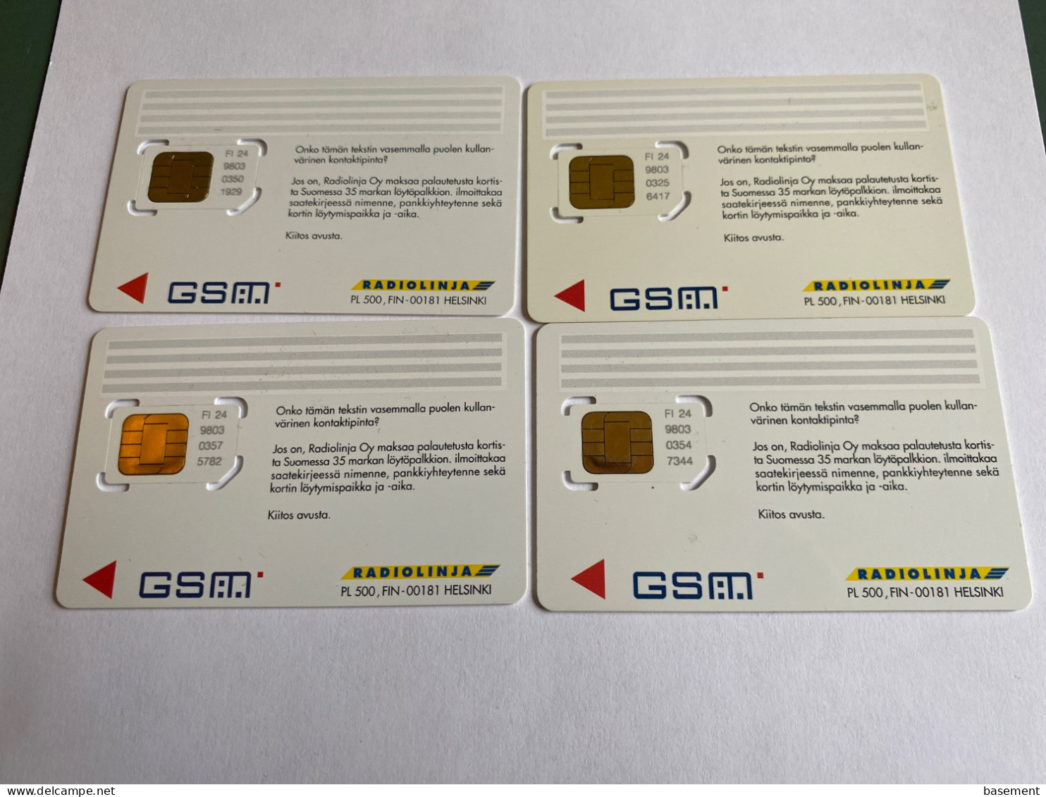 - 1 - Finland GSM Radiolinja 4 Different Cards - Finlande