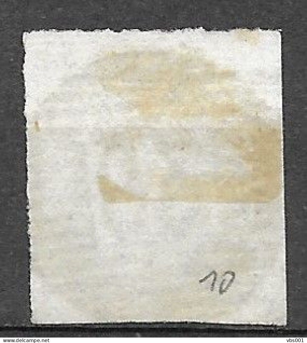 OBP10 Met 4 Randen (onder Nipt) En Met Balkstempel P38 Enghien (zeer Mooi, Zie Scans) - 1858-1862 Medaglioni (9/12)