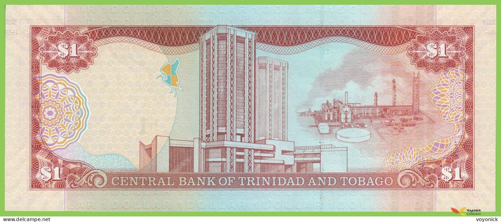 Voyo TRINIDAD & TOBAGO 1 Dollar 2006(2013) P46A(1) B228a QC UNC - Trinidad En Tobago