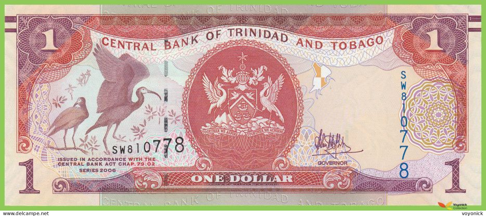 Voyo TRINIDAD & TOBAGO 1 Dollar 2006(2017) P46A(2) B228b SW UNC - Trinidad En Tobago