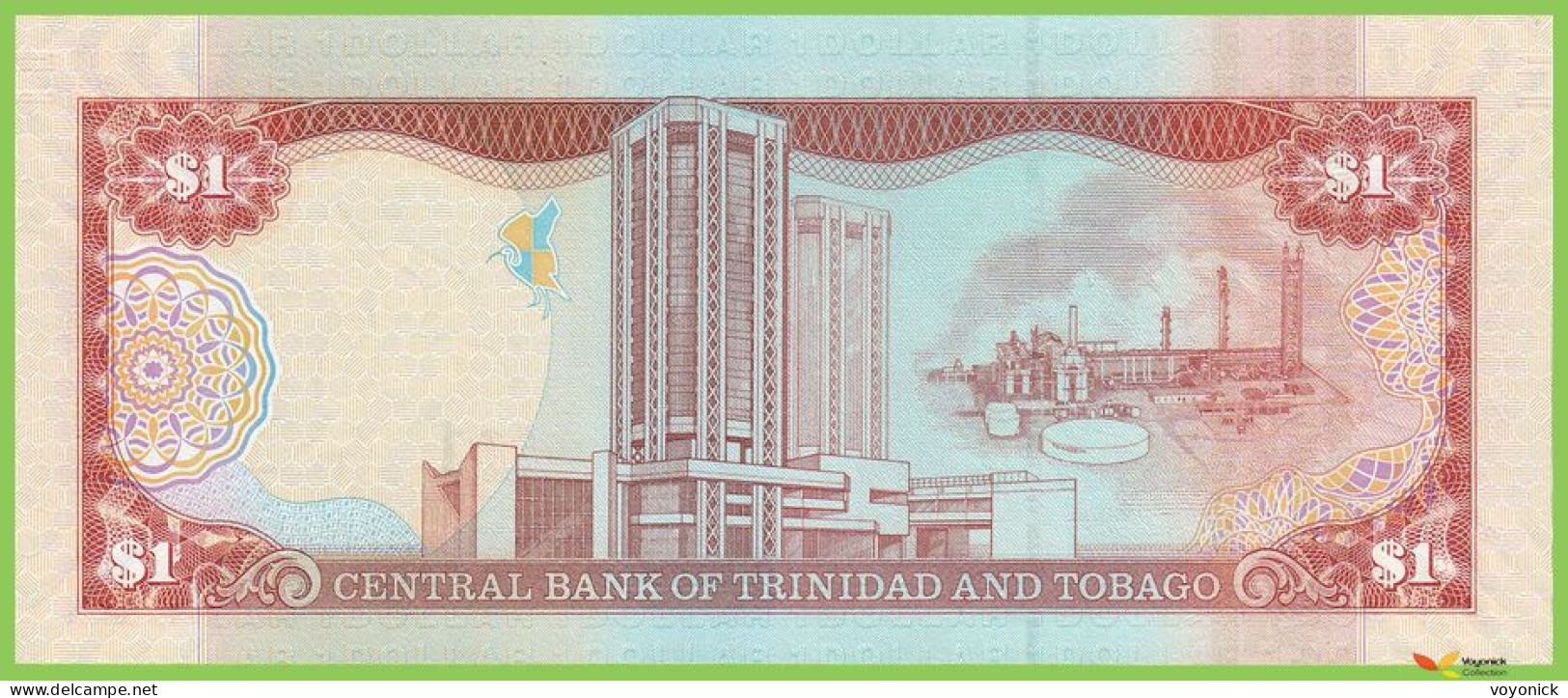 Voyo TRINIDAD & TOBAGO 1 Dollar 2006(2017) P46A(2) B228b SW UNC - Trindad & Tobago