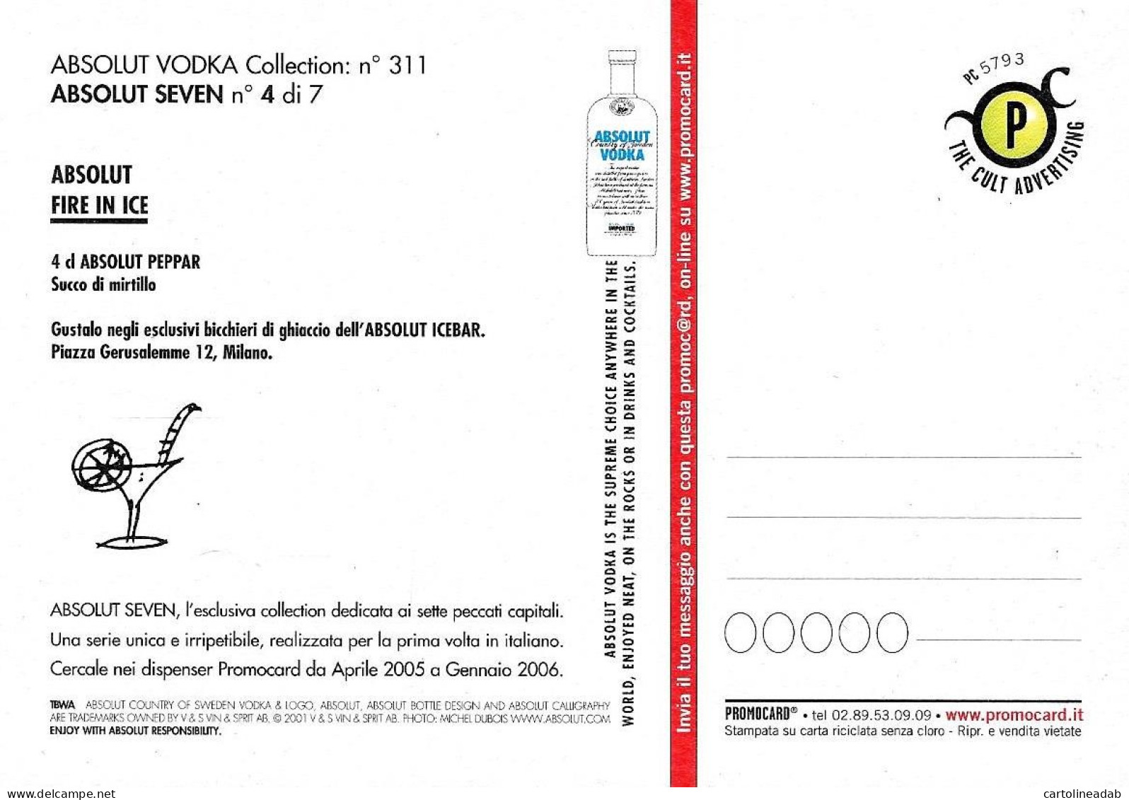 [MD9348] CPM - ABSOLUT GOLA - ABSOLUTE VODKA COLLECTION 311 - PROMOCARD 5793 - PERFETTA - Non Viaggiata - Advertising