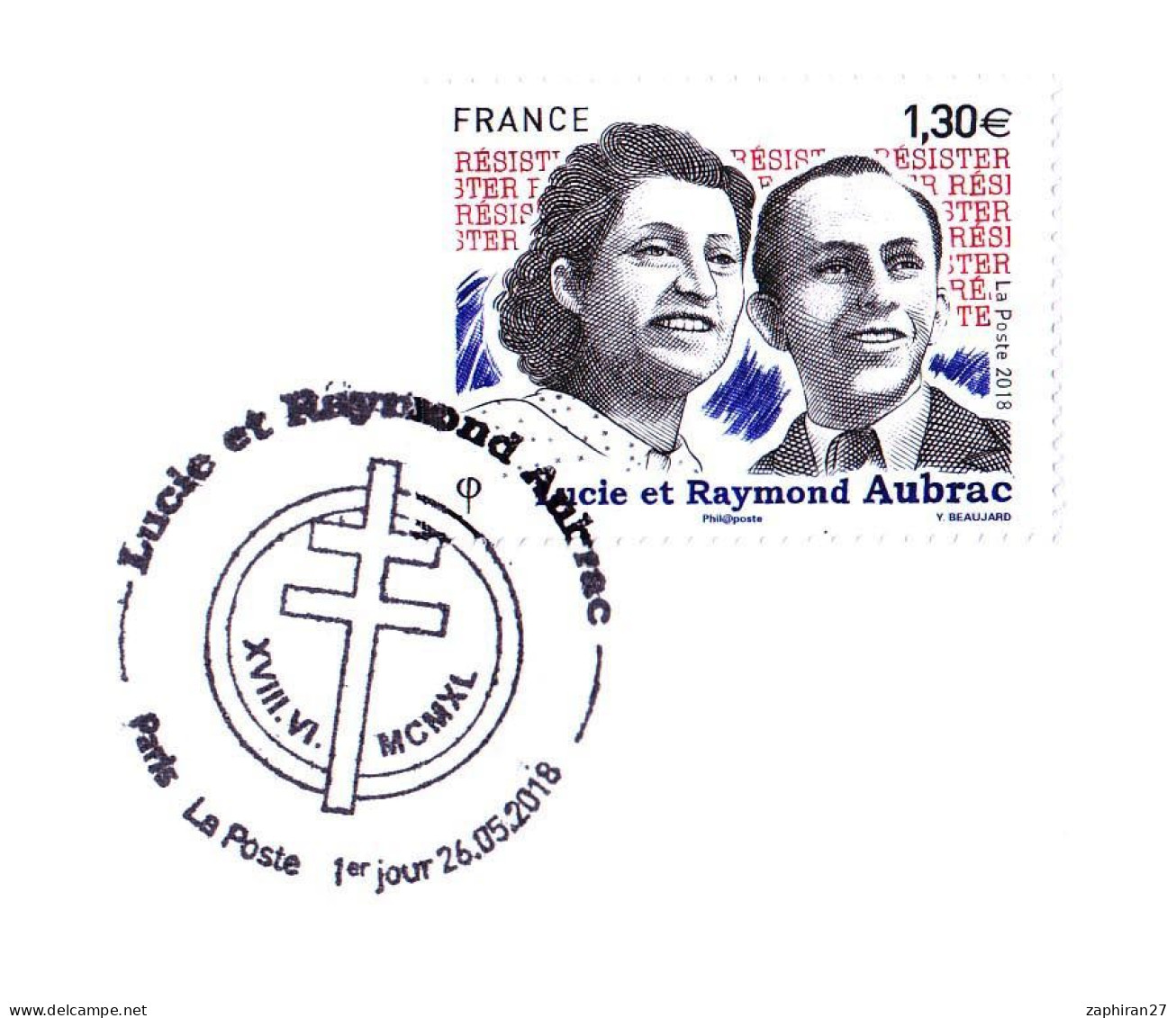 SECONDE GUERRE : LUCIE & RAYMOND AUBRAC RESISTANTS (26-5-2018)  #623# - Guerre Mondiale (Seconde)