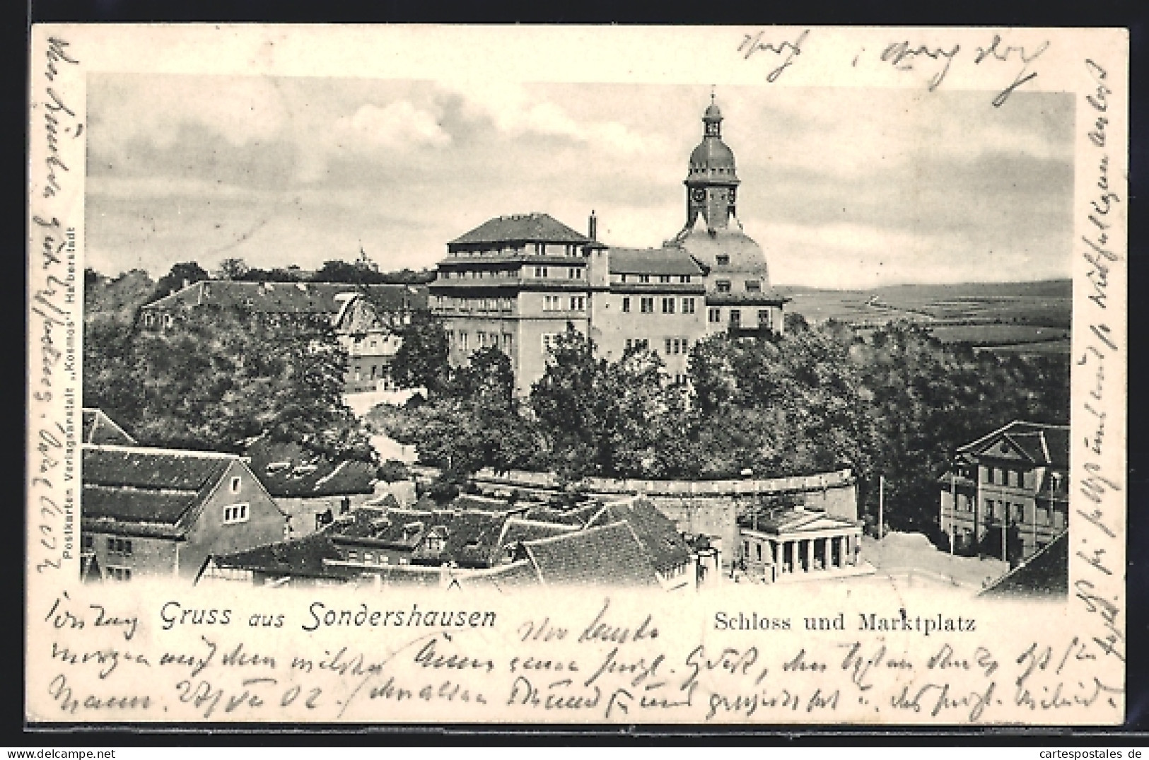AK Sondershausen / Thüringen, Schloss Und Marktplatz  - Sondershausen
