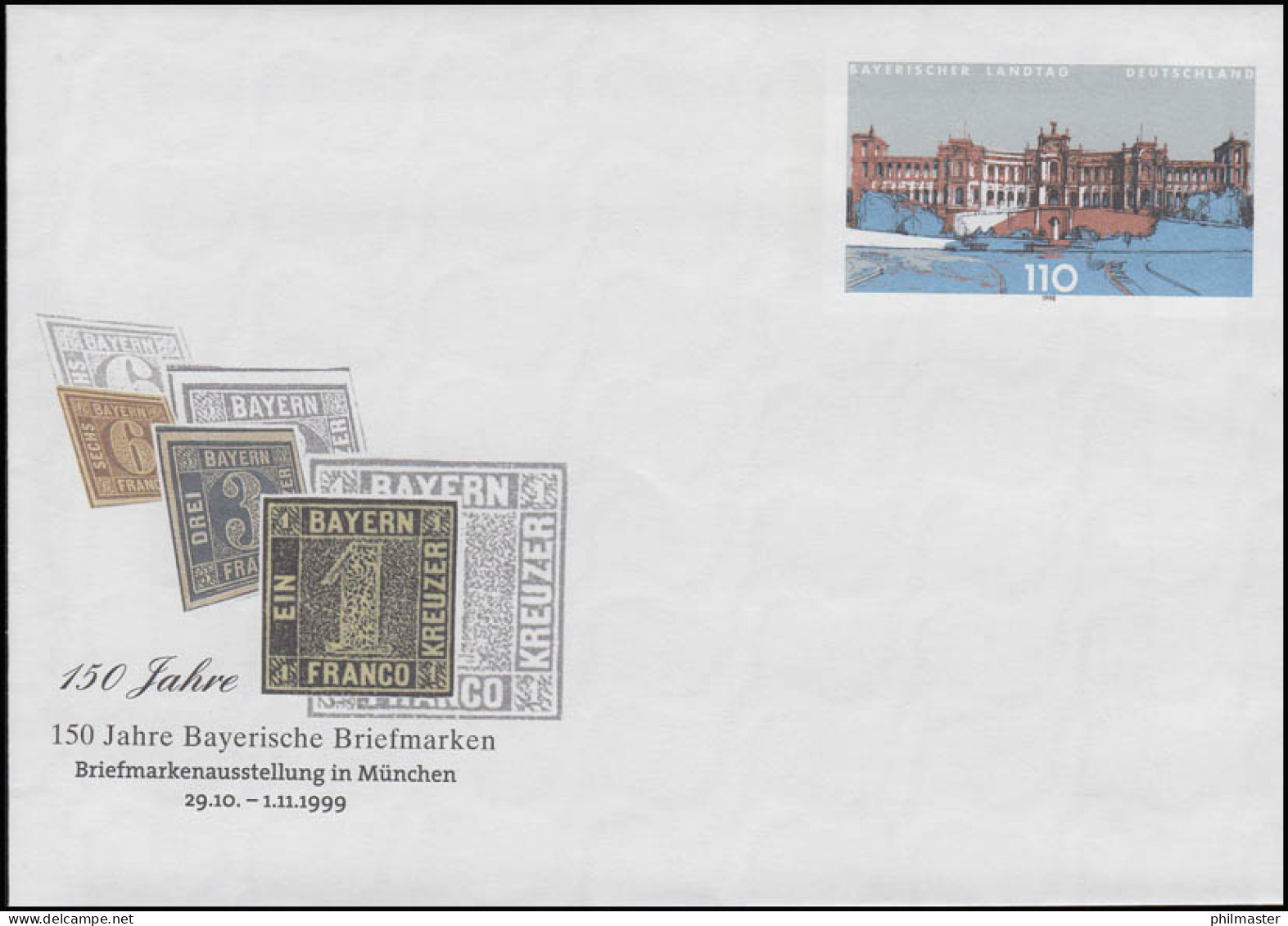 USo 11 Bayerische Briefmarken, Postfrisch - Briefomslagen - Ongebruikt