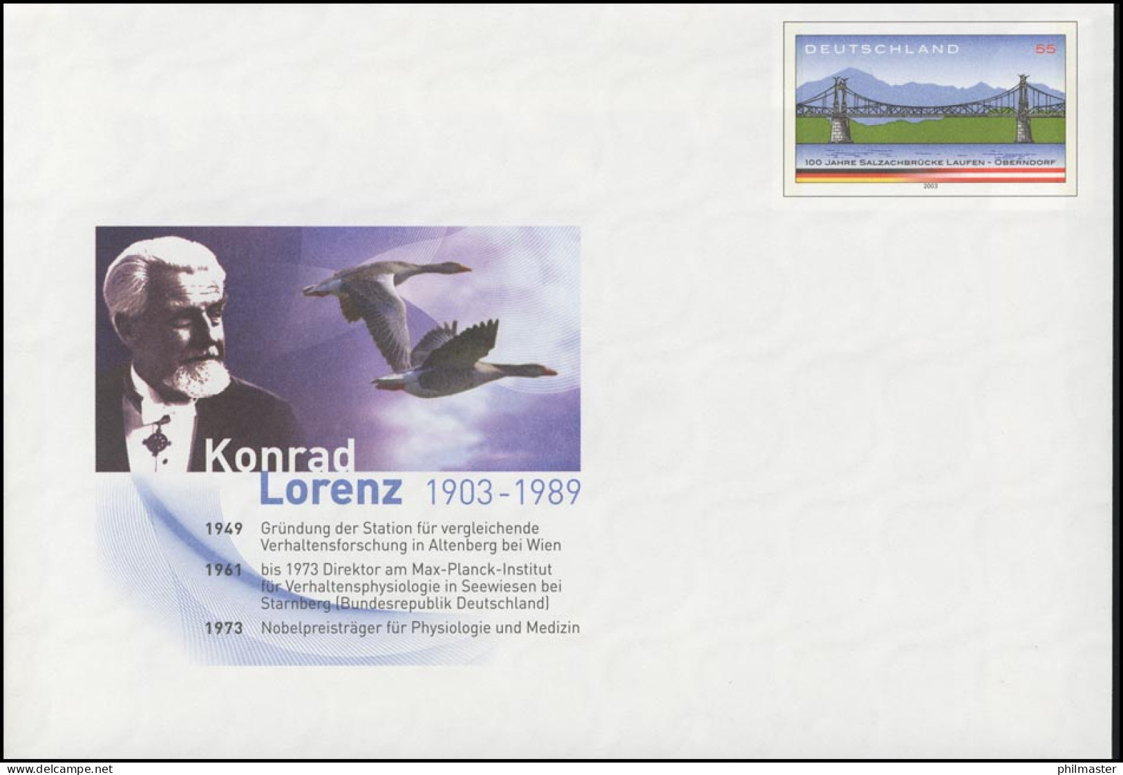 USo 63 Konrad Lorenz 2003, ** - Enveloppes - Neuves