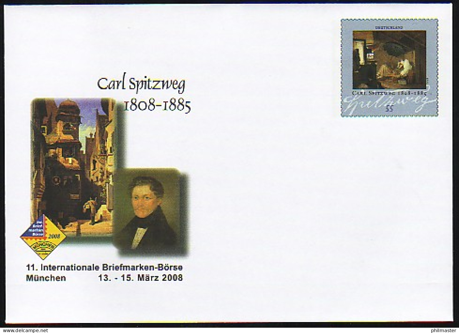 USo 146 Briefmarken-Börse München - Carl Spitzweg 2008, ** - Enveloppes - Neuves