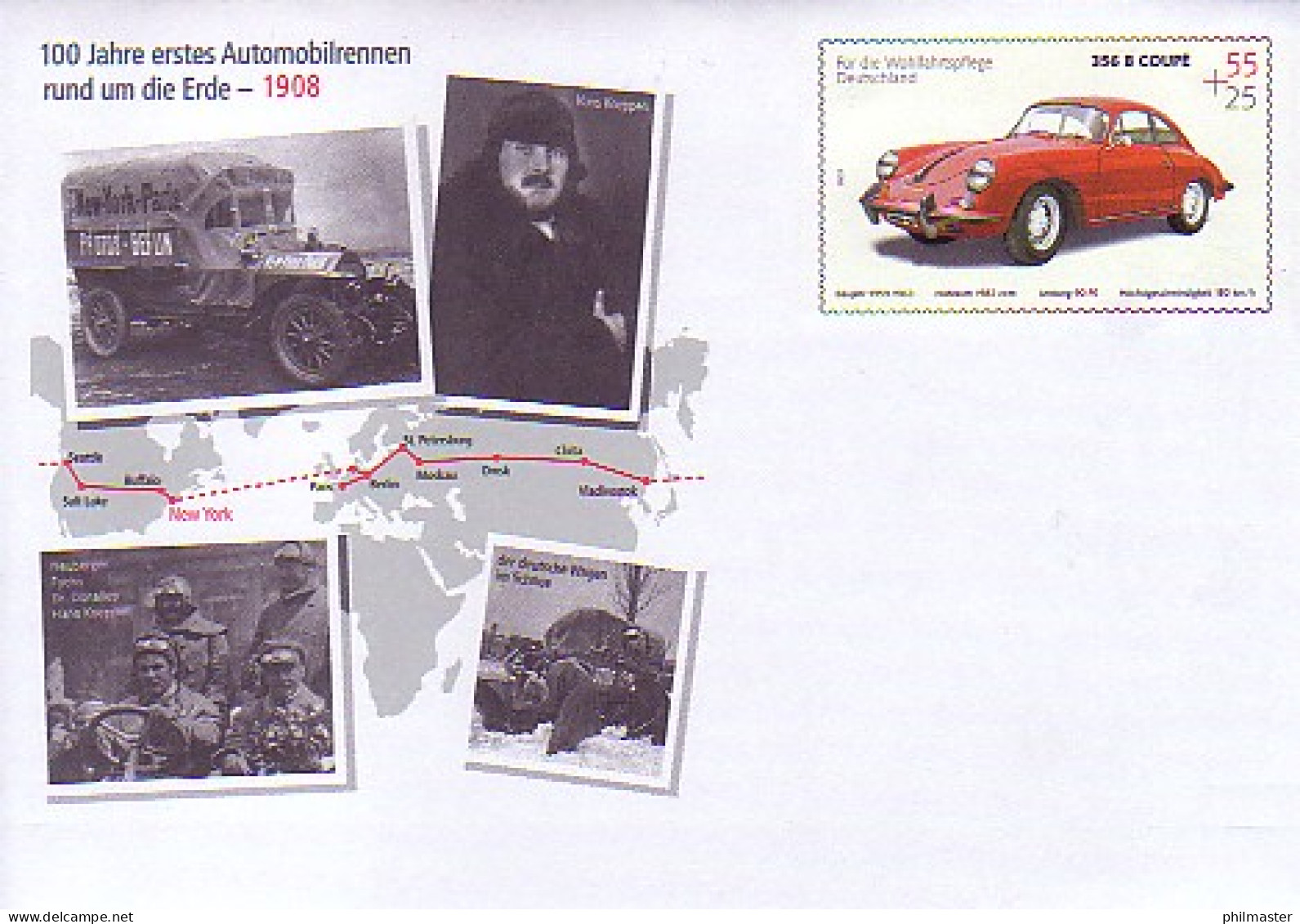 USo 144 Automobilrennen Rund Um Die Welt 2008, ** - Enveloppes - Neuves