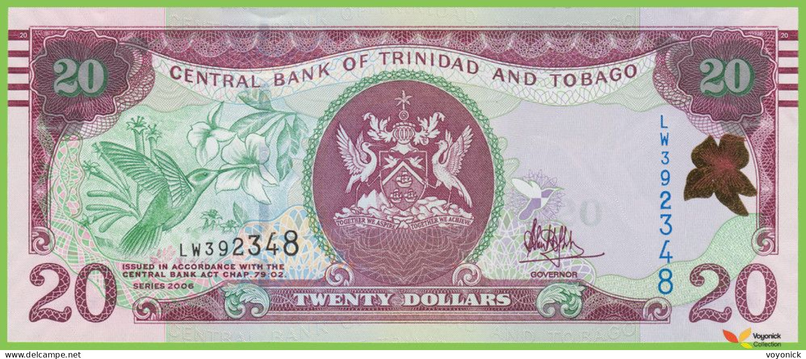 Voyo TRINIDAD & TOBAGO 20 Dollars 2006(2017) P49c B231b LW UNC - Trinité & Tobago