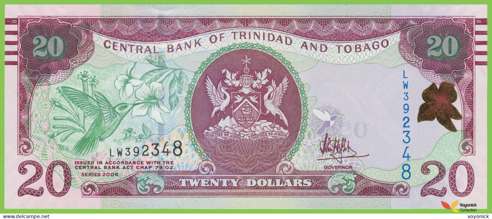 Voyo TRINIDAD & TOBAGO 20 Dollars 2006(2017) P49c B231b LW UNC - Trindad & Tobago