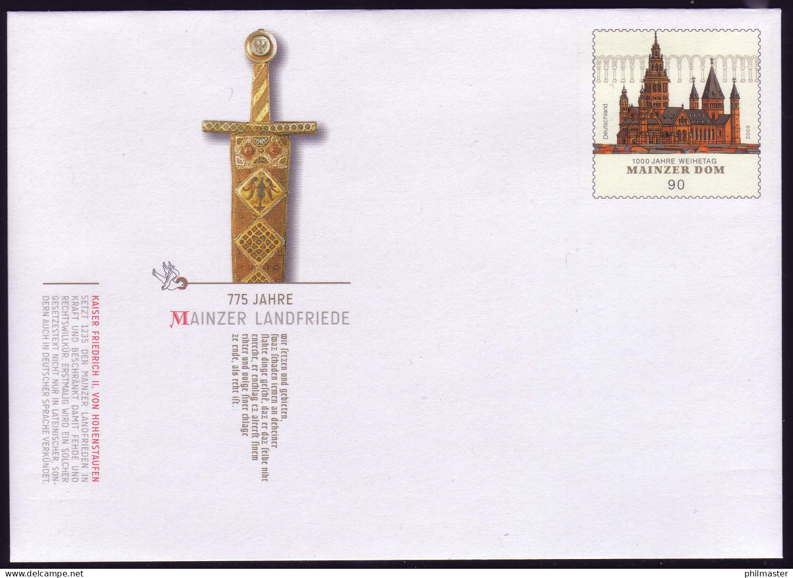 USo 210 75 Jahre Mainzer Landfriede 2010, Postfrisch - Enveloppes - Neuves