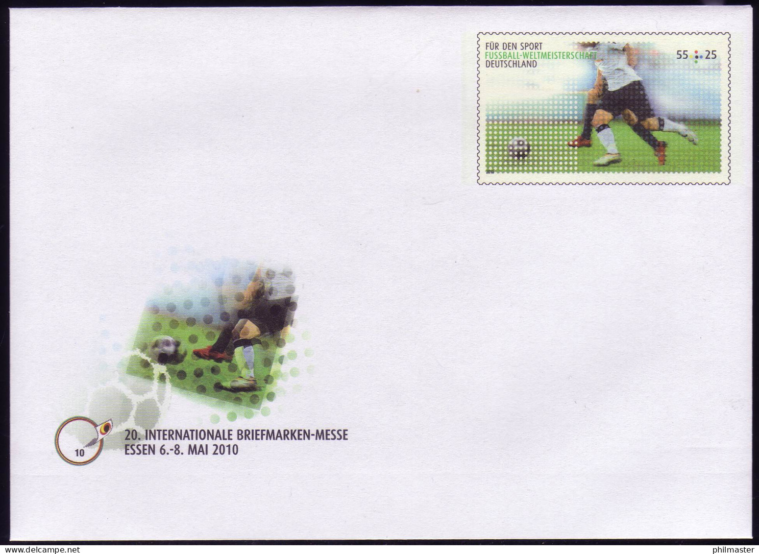 USo 207 Briefmarken-Messe Essen - Fußball-WM 2010, Postfrisch - Umschläge - Ungebraucht