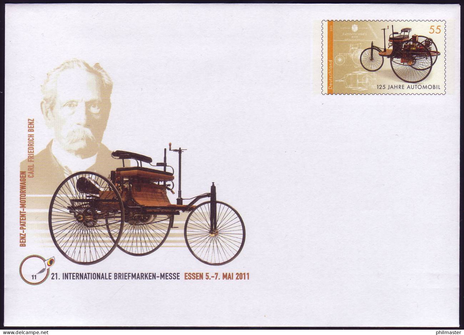 USo 238 Messe Essen Automobil Benz-Motorwagen 2011, Postfrisch - Enveloppes - Neuves