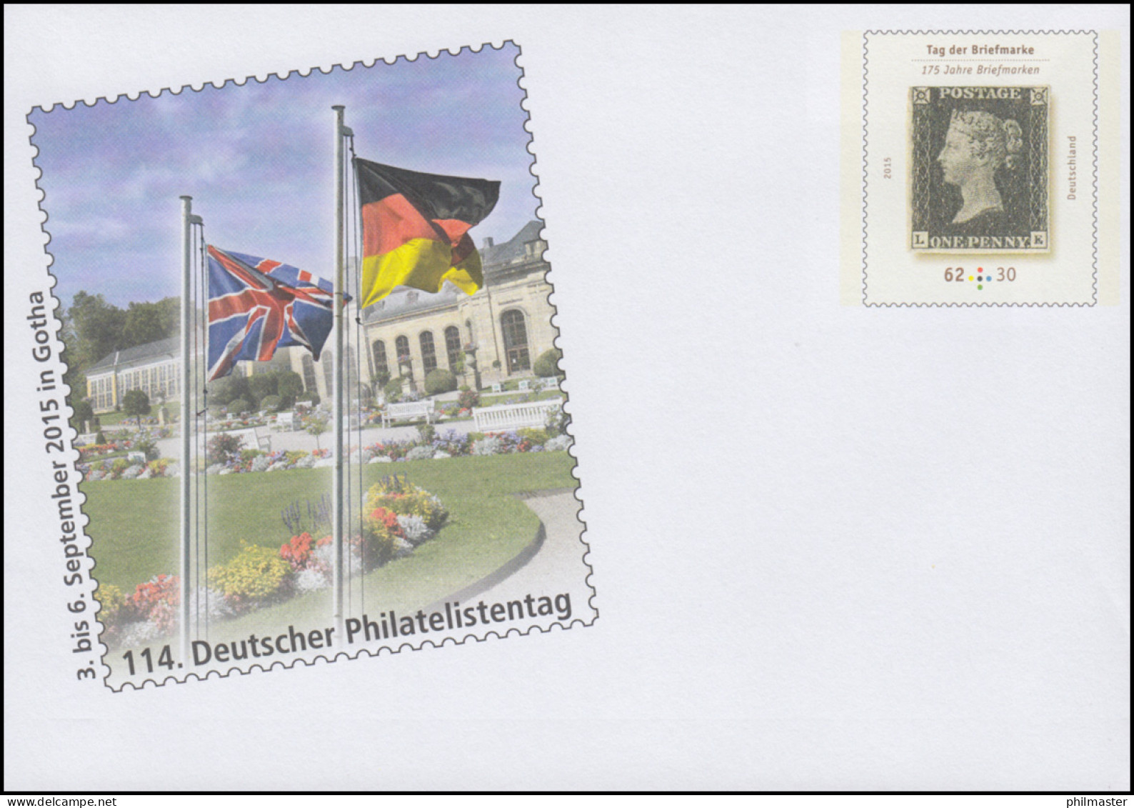 USo 371 Deutscher Philatelistentag Gotha 2015, ** - Briefomslagen - Ongebruikt