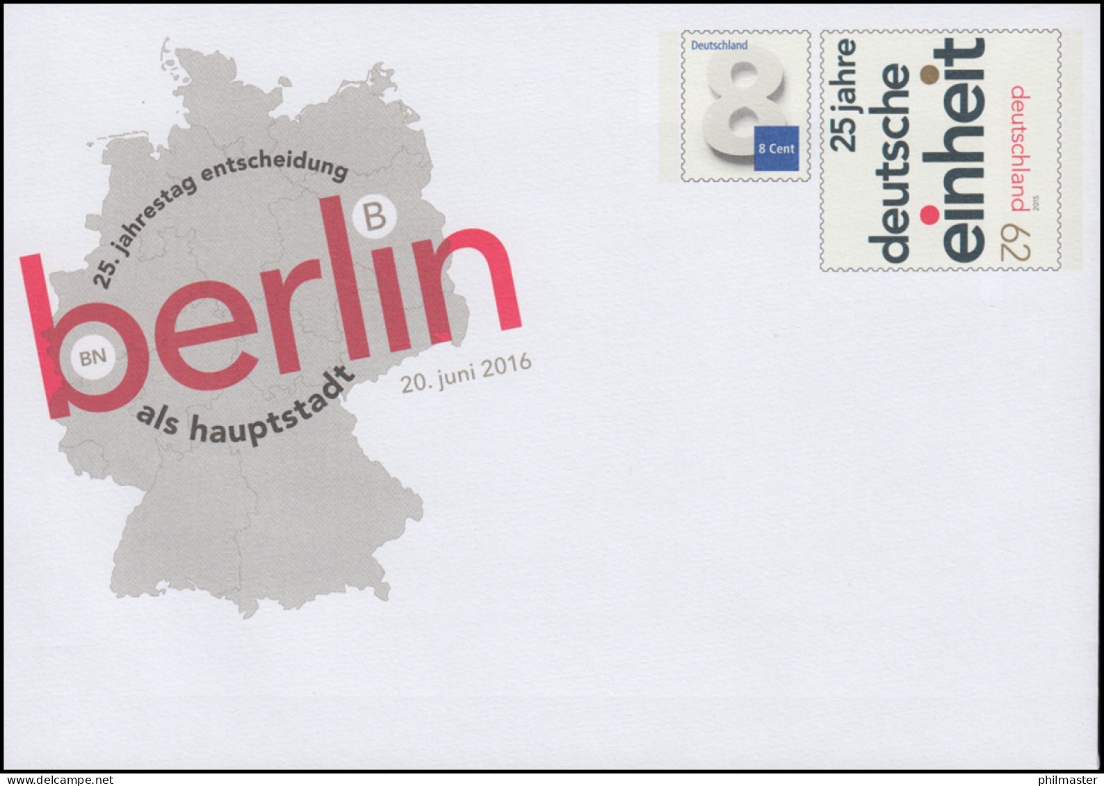 USo 403 Entscheidung Für Berlin Als Hauptstadt 2016, ** - Umschläge - Ungebraucht