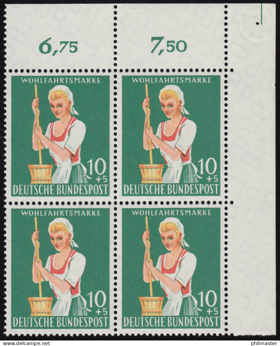 298 Landwirtschaft 10+5 Pf Sennerin ** Eck-Vbl O.r. Zähnung 1-dg + - Unused Stamps