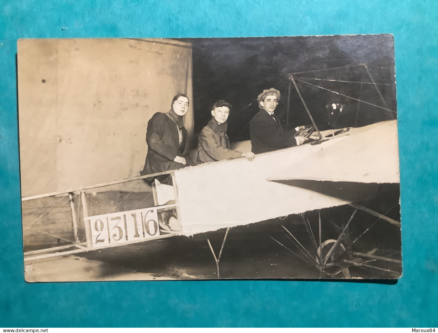 Carte Photo Montage Avion 2316 Avec Trois Personnes 1912 - ....-1914: Voorlopers