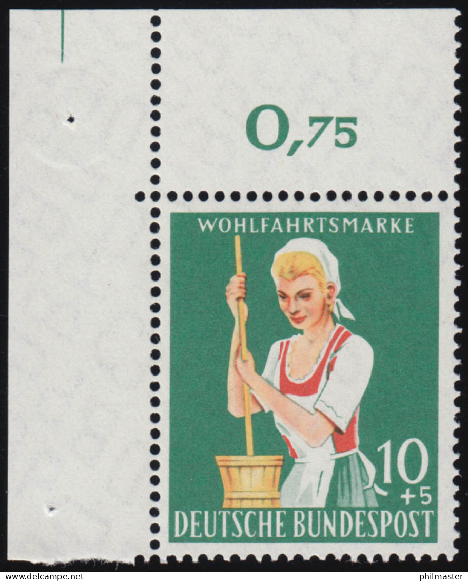 298 Landwirtschaft 10+5 Pf Sennerin ** Ecke O.l. Zähnung 1-dg + - Unused Stamps