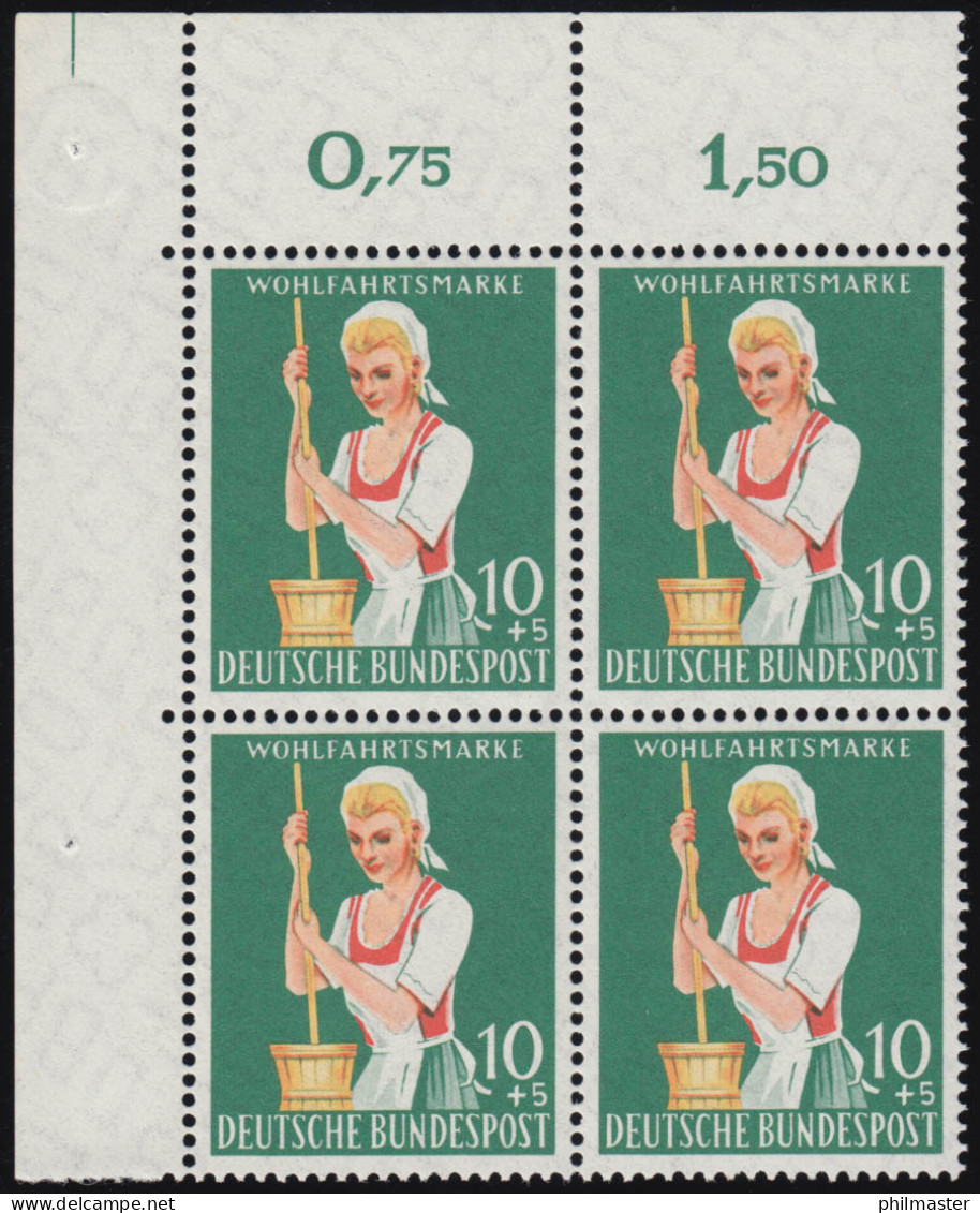 298 Landwirtschaft 10+5 Pf Sennerin ** Eck-Vbl O.l. Zähnung 1-dg + - Unused Stamps