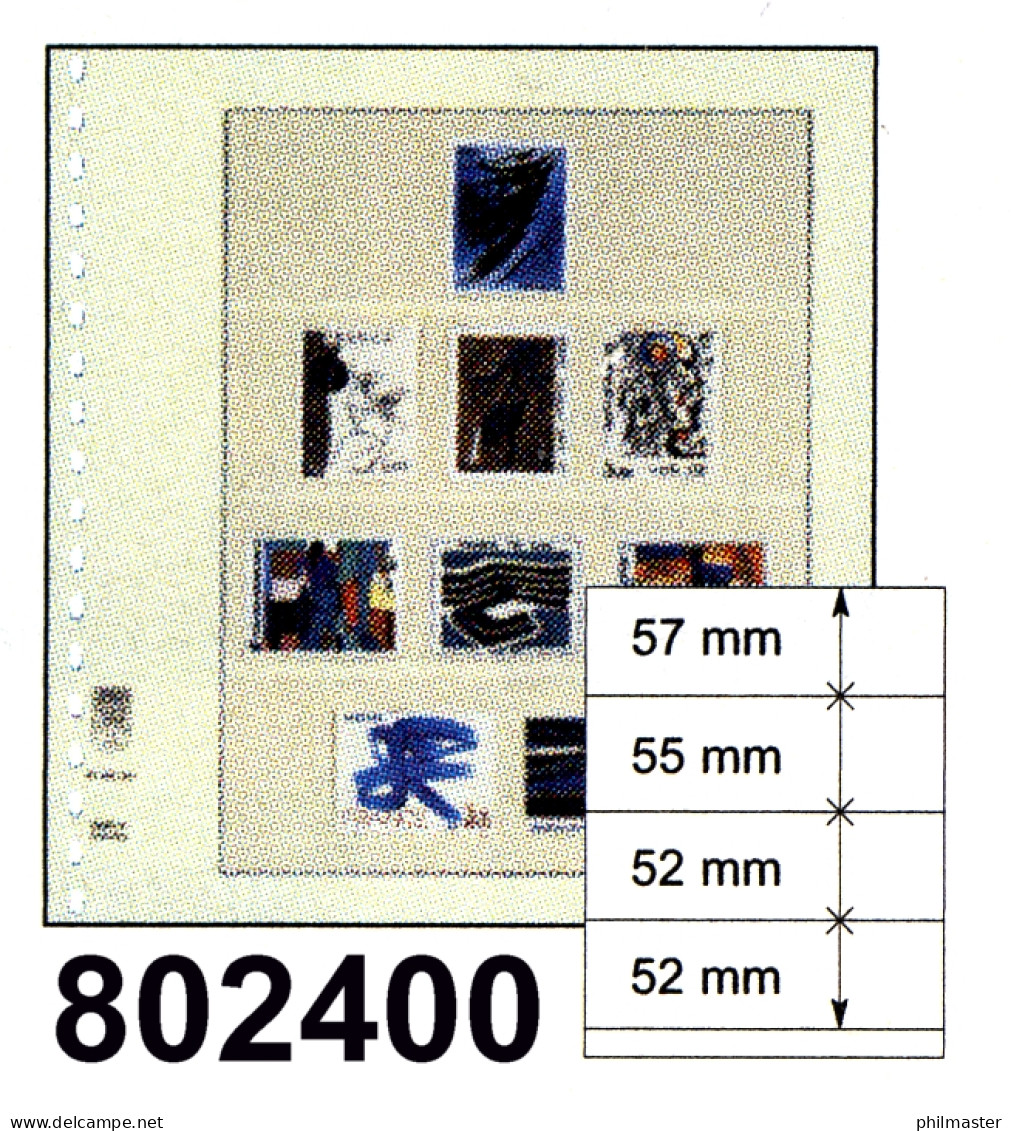 LINDNER-T-Blanko-Blätter Nr. 802 400 - 10er-Pack, Streifenhöhe 75 / 55 / 52 / 52 Mm - Vírgenes