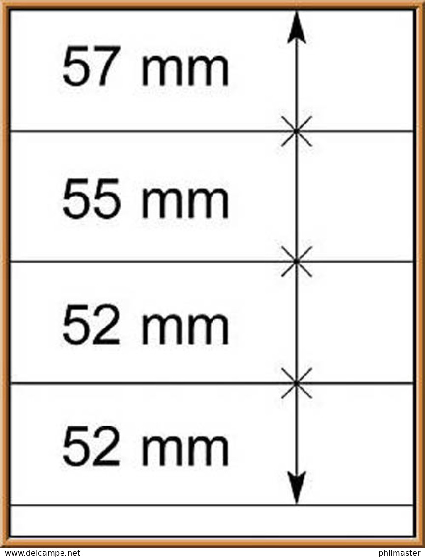 LINDNER-T-Blanko-Blätter Nr. 802 400 - 10er-Pack, Streifenhöhe 75 / 55 / 52 / 52 Mm - Blanco Pagina's