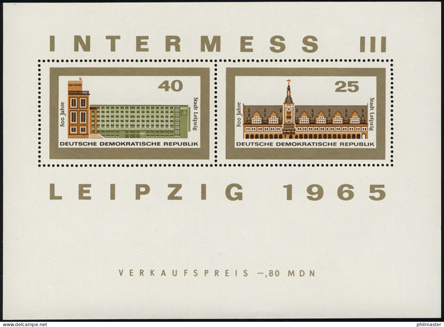 Block 24 INTERMESS III 40+25 Pf. Postfrisch - Unused Stamps