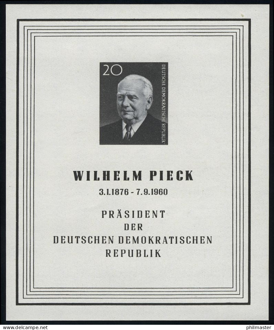 Block 16 Wilhelm Pieck 1960, Postfrisch - Nuevos