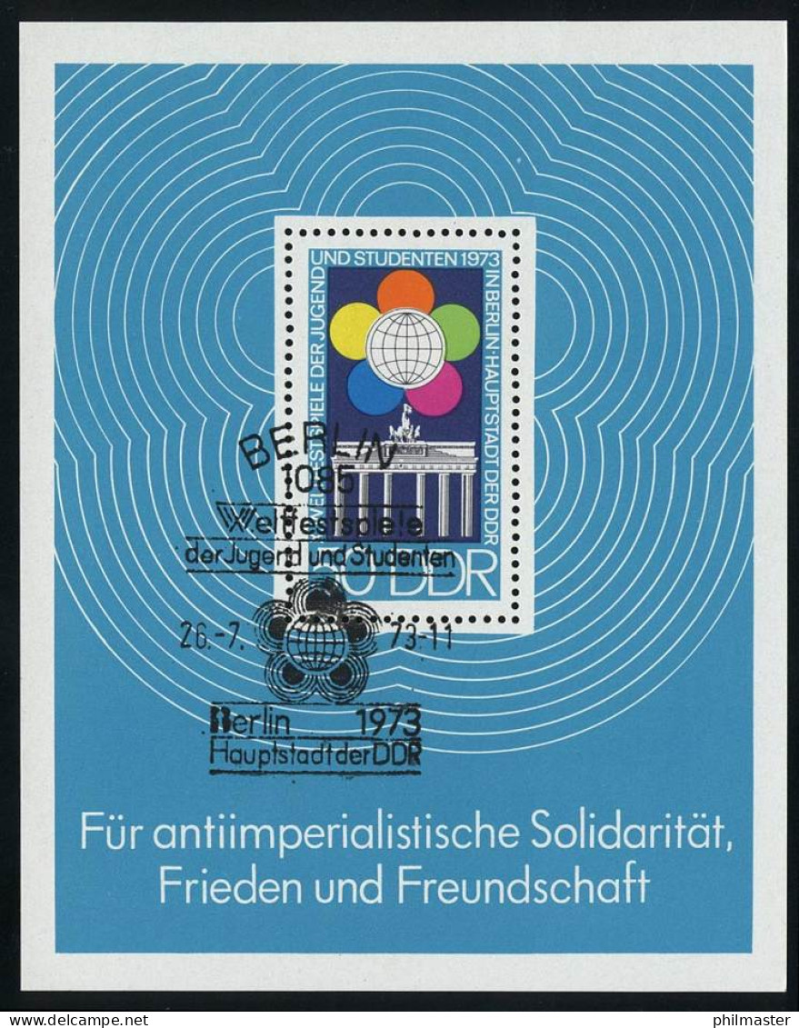 Block 38 Weltfestspiele 1973, ESSt Berlin 26.7.1973 - Used Stamps