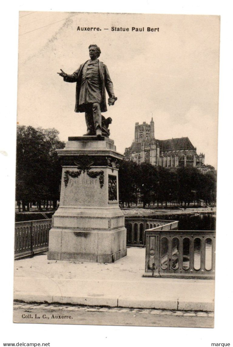 Cpa AUXERRE Statue Paul Bert - Auxerre