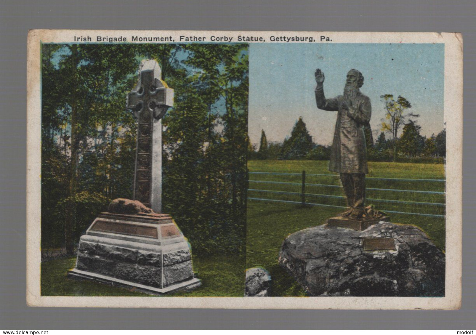 CPA - Etats-Unis - Irish Brigade Monument, Father Corby Statue, Gettysburg, Pa.. - Non Circulée - Other & Unclassified