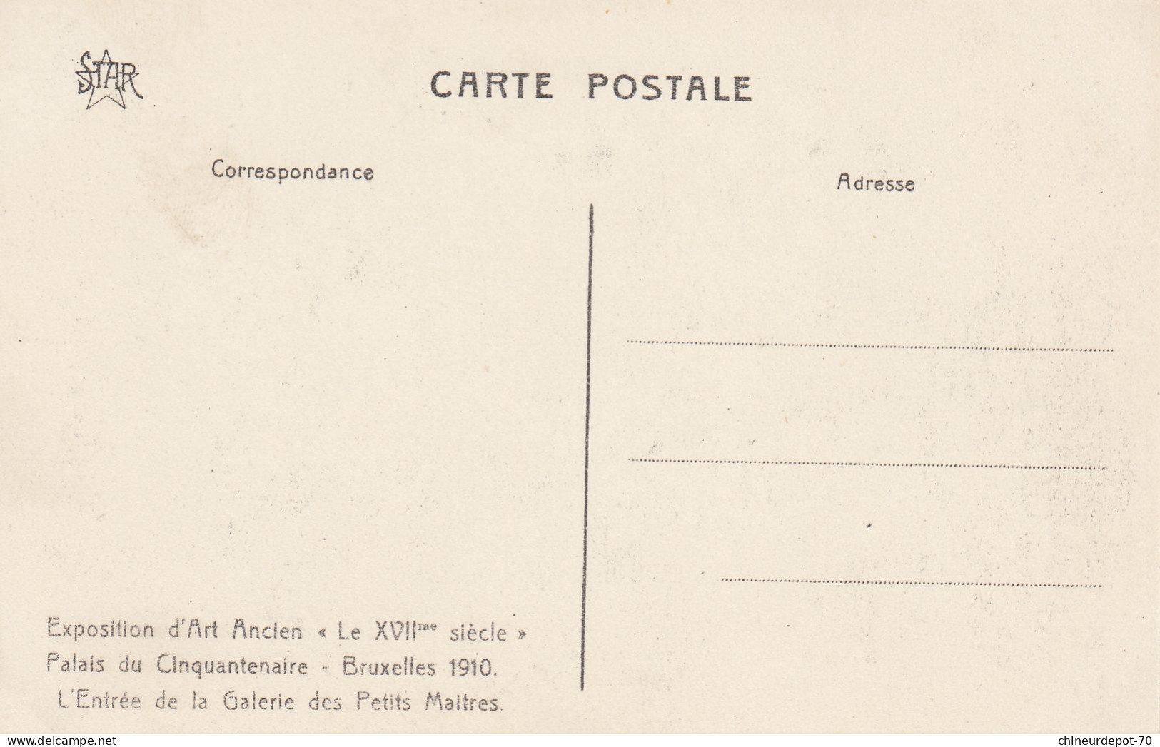 EXPOSITION D ART ANCIEN PALAIS DU CINQUANTENAIRE BRUXELLES 1910 - Expositions Universelles