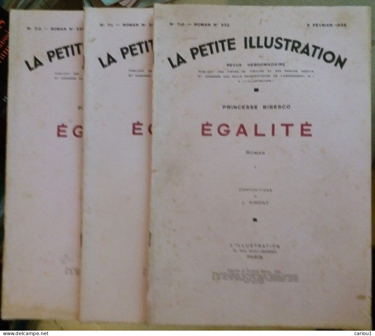 C1 PRINCESSE BIBESCO - EGALITE Petite Illustration 1935 Complet JOUVENEL Simont PORT INCLUS France - 1901-1940