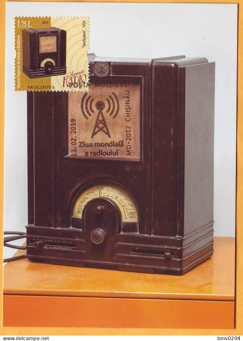 2019 Moldova Moldavie Maxicard Devices Radio. Telefunke-1934, Museum. Story - Telecom