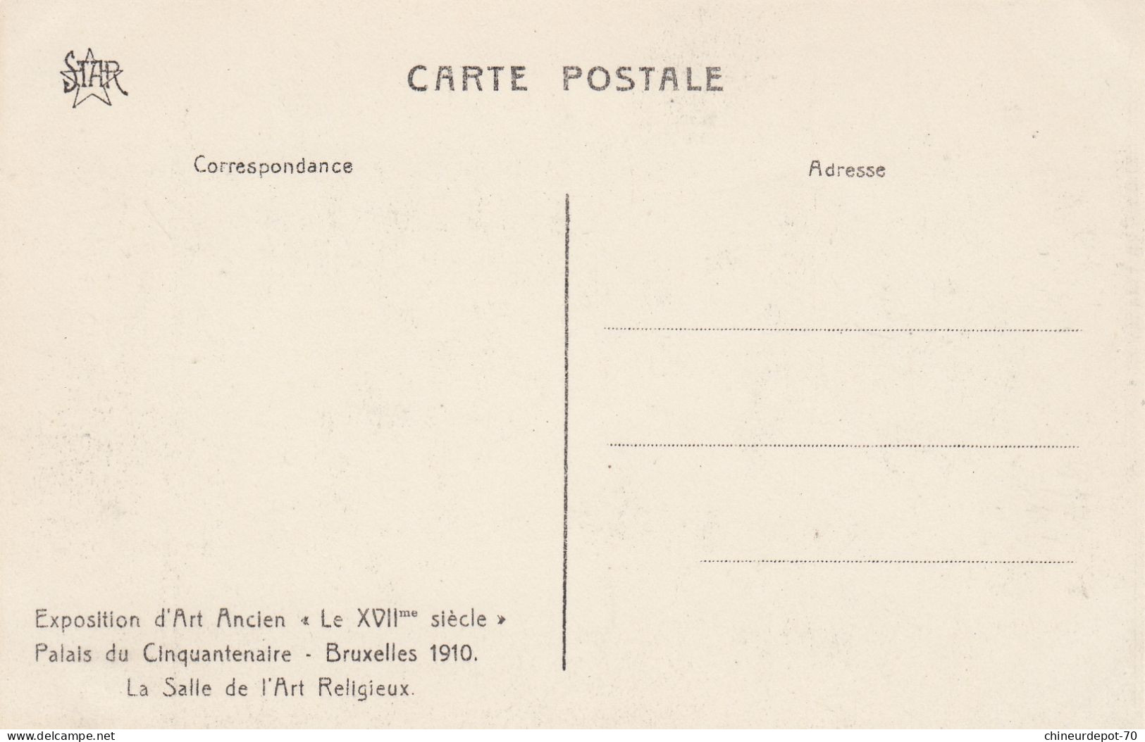 EXPOSITION D ART ANCIEN PALAIS DU CINQUANTENAIRE BRUXELLES 1910 - Wereldtentoonstellingen