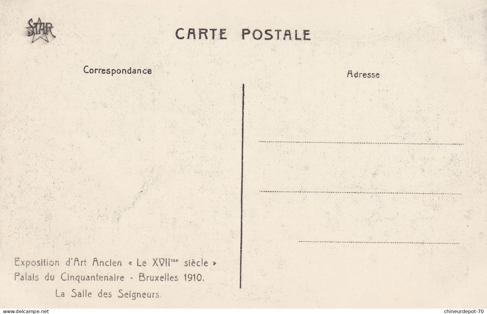 EXPOSITION D ART ANCIEN PALAIS DU CINQUANTENAIRE BRUXELLES 1910 - Expositions Universelles