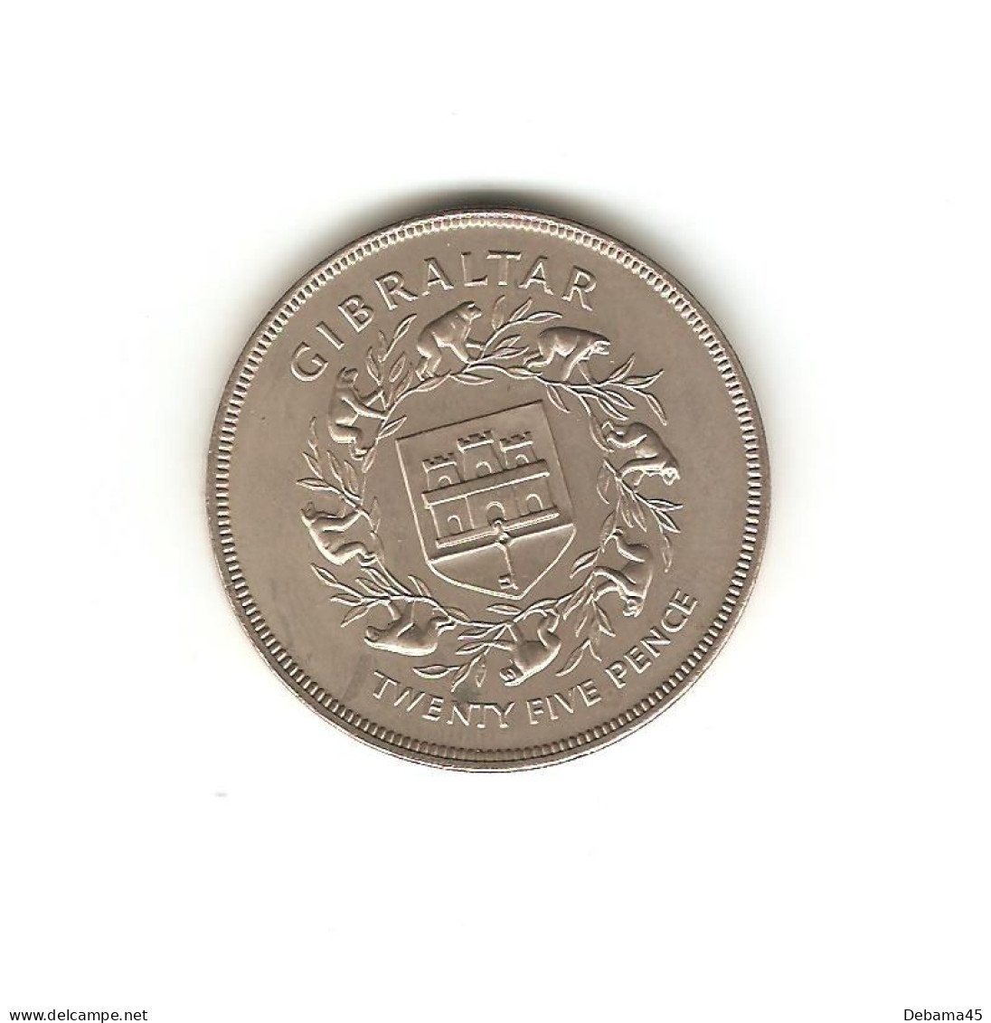 629/ GIBRALTAR : Elizabeth II : 25 Pence 1977 (copper-nickel - 28,43 Grammes) Jubilé 1952-1977 - Gibraltar