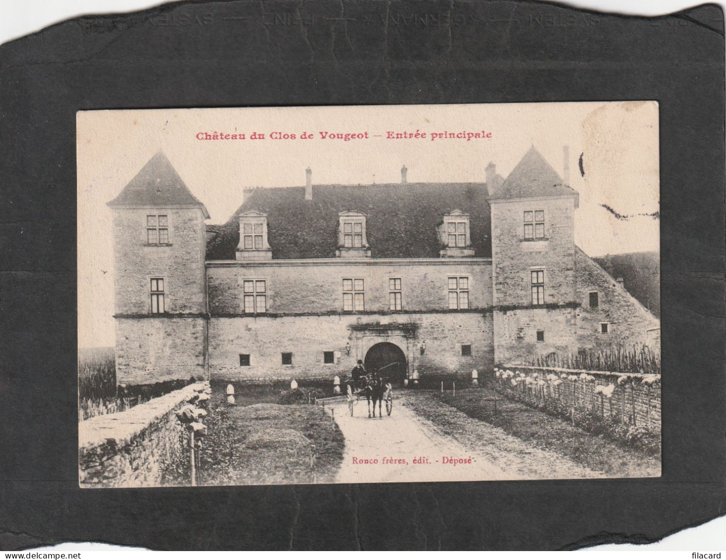 128410           Francia,    Chateau  Du  Clos  Du  Vougeot,   Entree  Principale,   VGSB   1912 - Nuits Saint Georges