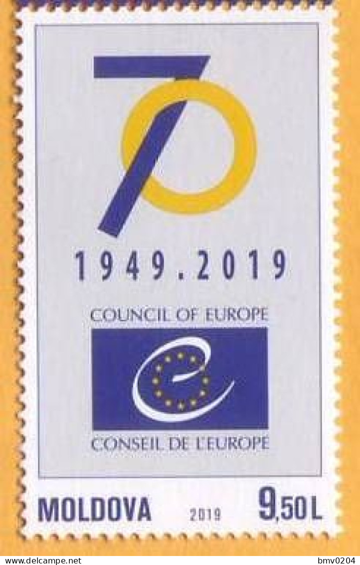 2019 Moldova Moldavie  70 Consil Of Europe 1v Mint - Ideas Europeas