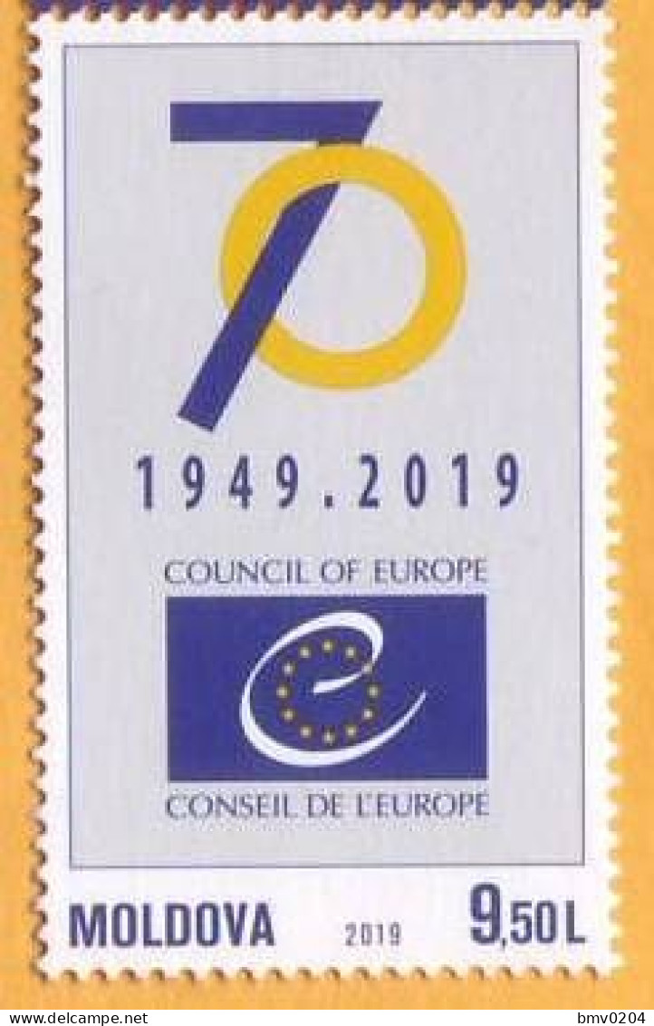 2019 Moldova Moldavie  70 Consil Of Europe 1v Mint - Idee Europee