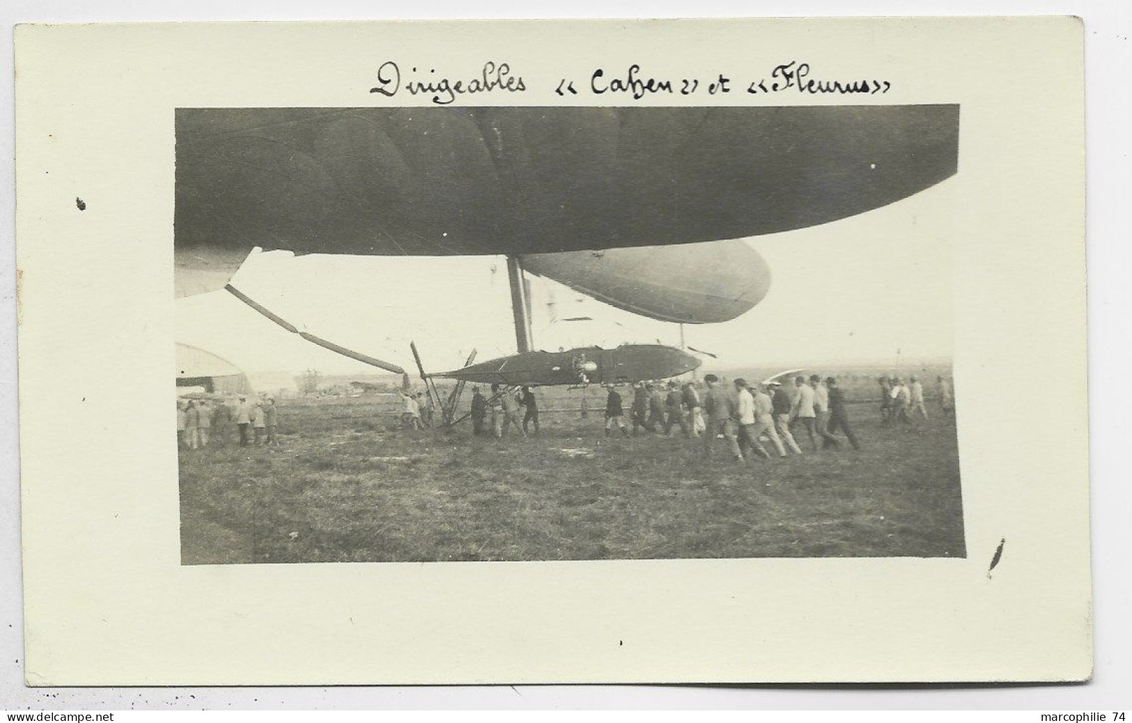 DIRIGEABLE CABEN ET FLEURUS  CARTE PHOTO - Other & Unclassified