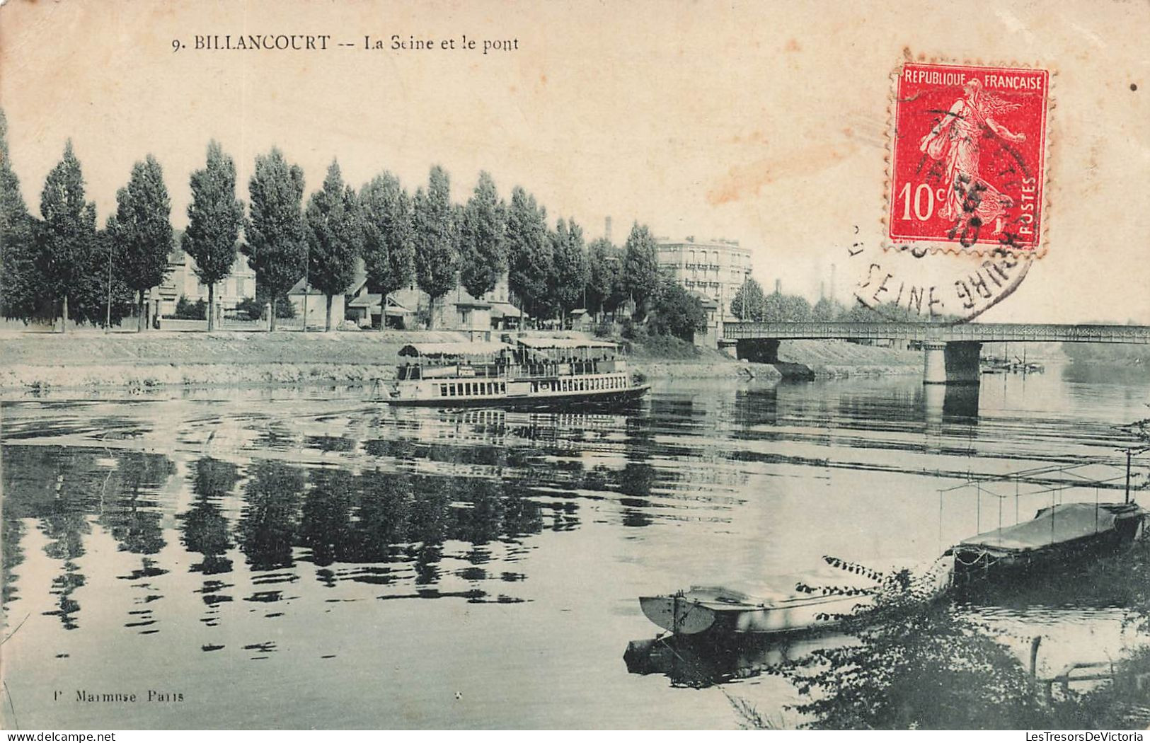 FRANCE - Billancourt - Vue La Saine Et Le Port - Bateau - Vue Générale - Animé - Maisons Autour - Carte Postale Ancienne - Boulogne Billancourt