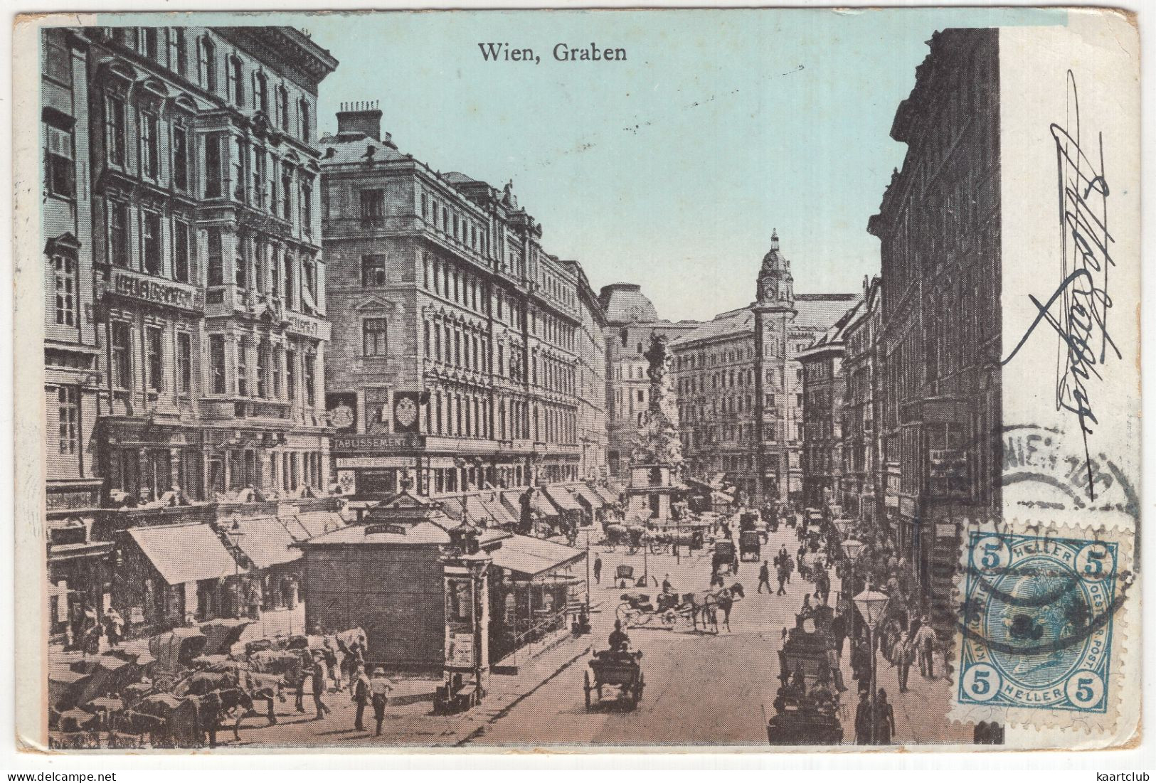 Wien, Graben - (Österreich/Austria) - 1906 - Pferde/Kutsche - Wien Mitte