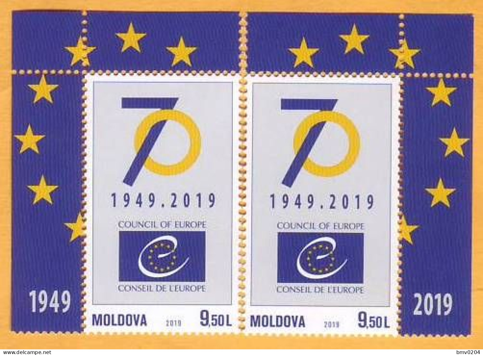 2019 Moldova Moldavie  70 Consil Of Europe 2v Mint - Ideas Europeas