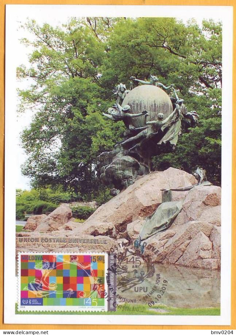 2019 Moldova Moldavie Maxicard 145 Universal Postal Union. Switzerland. Berne. Monument. - WPV (Weltpostverein)